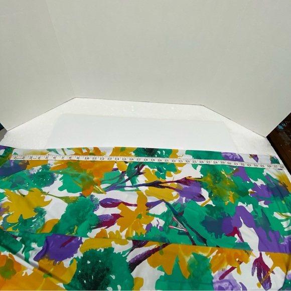 Slinky Brand Medium Maxi Dress Sleeveless Floral Watercolor Brush Print Stretch - Picture 9 of 13